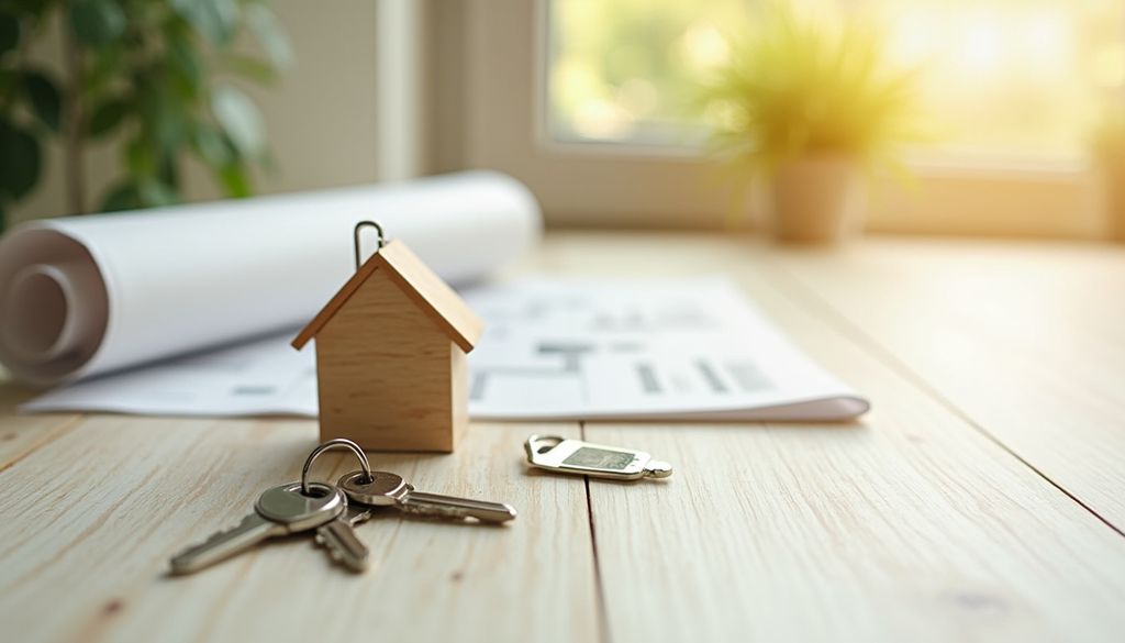 Illustration of a house with a fixed-rate mortgage payment schedule