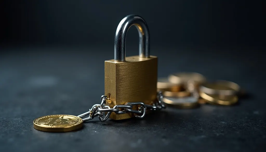 Digital dollar tokens on a blockchain representing a stablecoin pegged to the US dollar